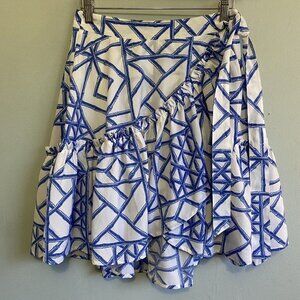 Vineyard Vines Blue and White Geometric Skirt